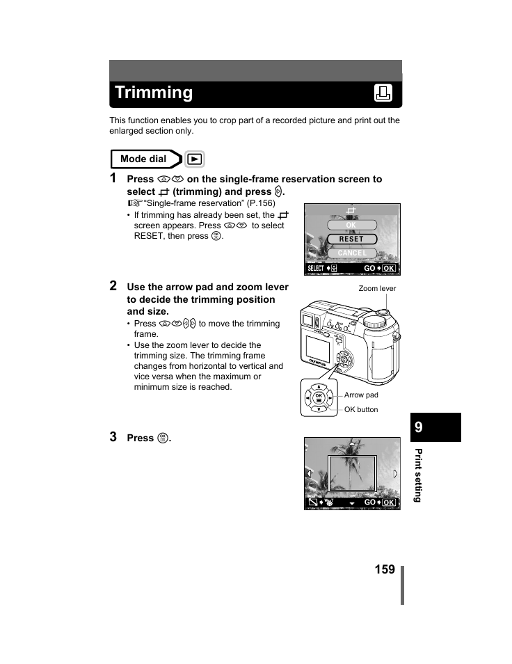 Trimming | Olympus C-740-C-760 Ultra Zoom User Manual | Page 160 / 226