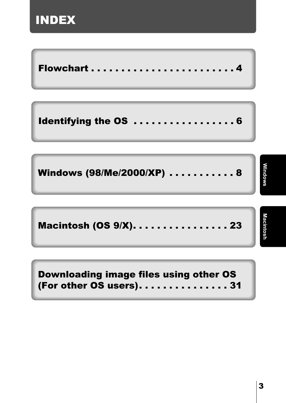 Index | Olympus C-740-C-760 Ultra Zoom User Manual | Page 197 / 226