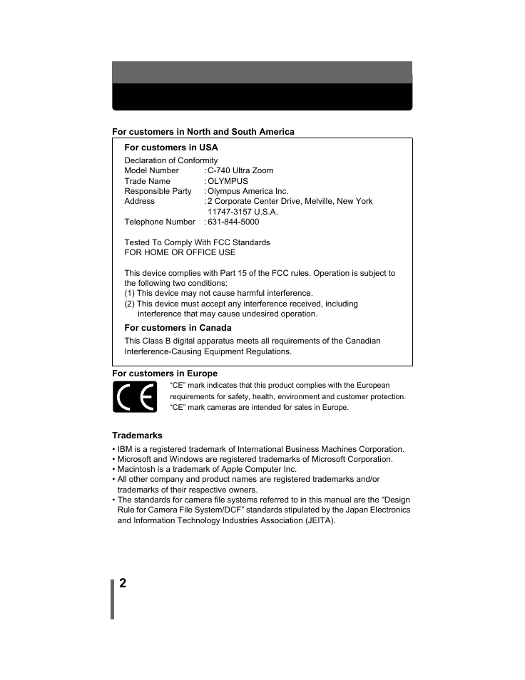Olympus C-740-C-760 Ultra Zoom User Manual | Page 3 / 226