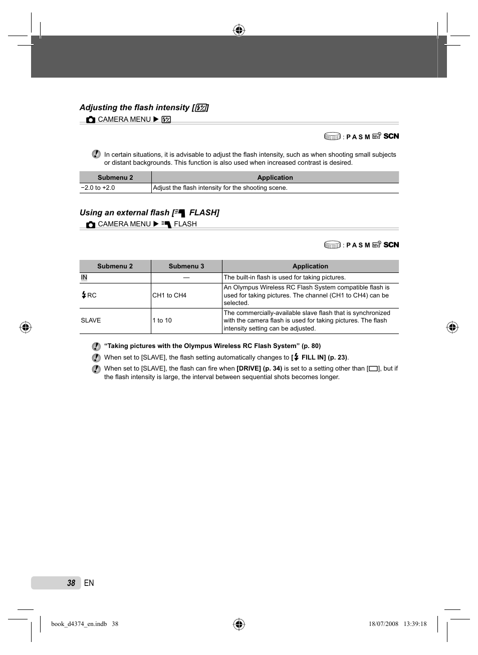 38 en | Olympus SP-565 UZ User Manual | Page 38 / 94