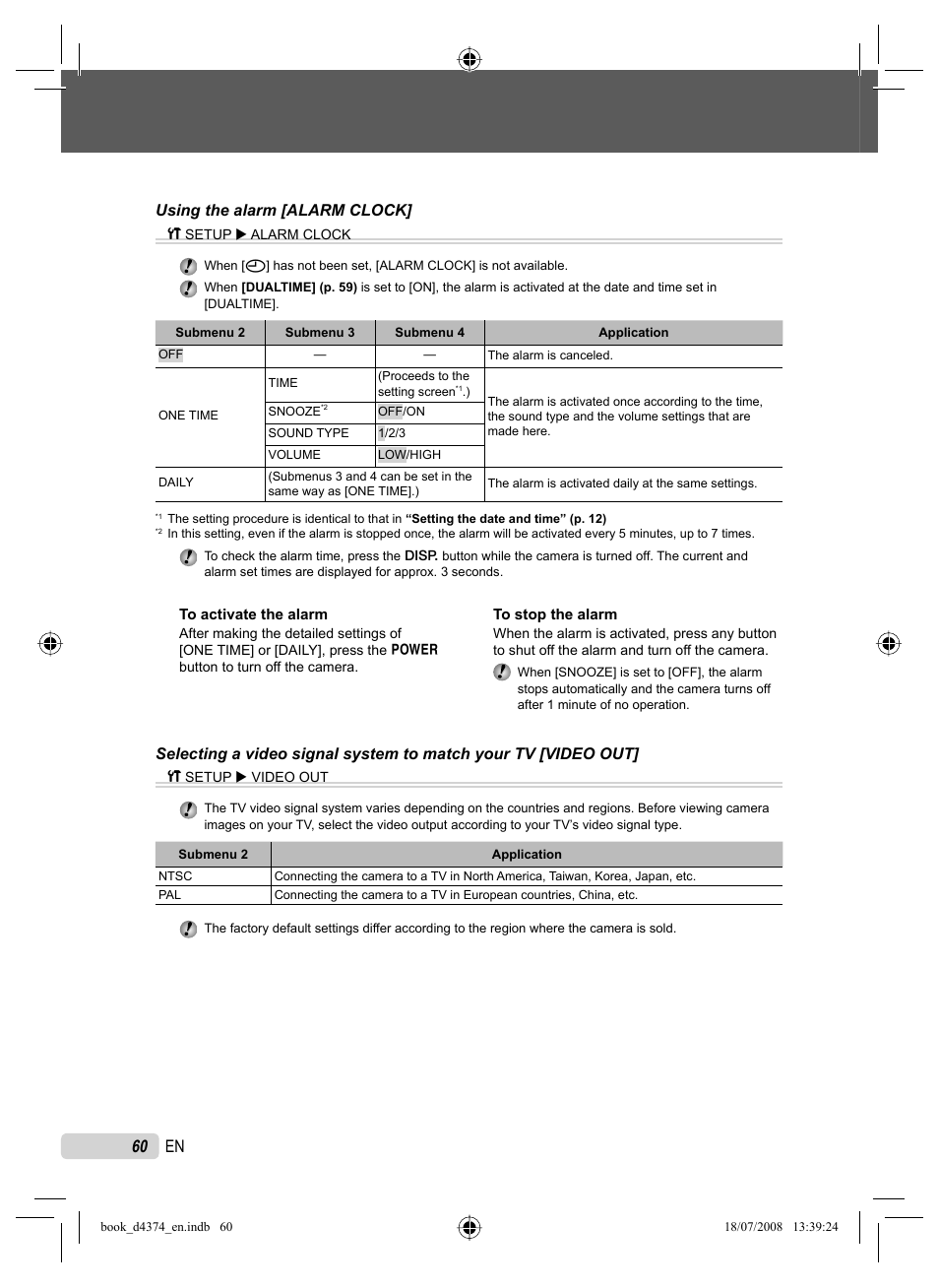 60 en, Using the alarm [alarm clock | Olympus SP-565 UZ User Manual | Page 60 / 94