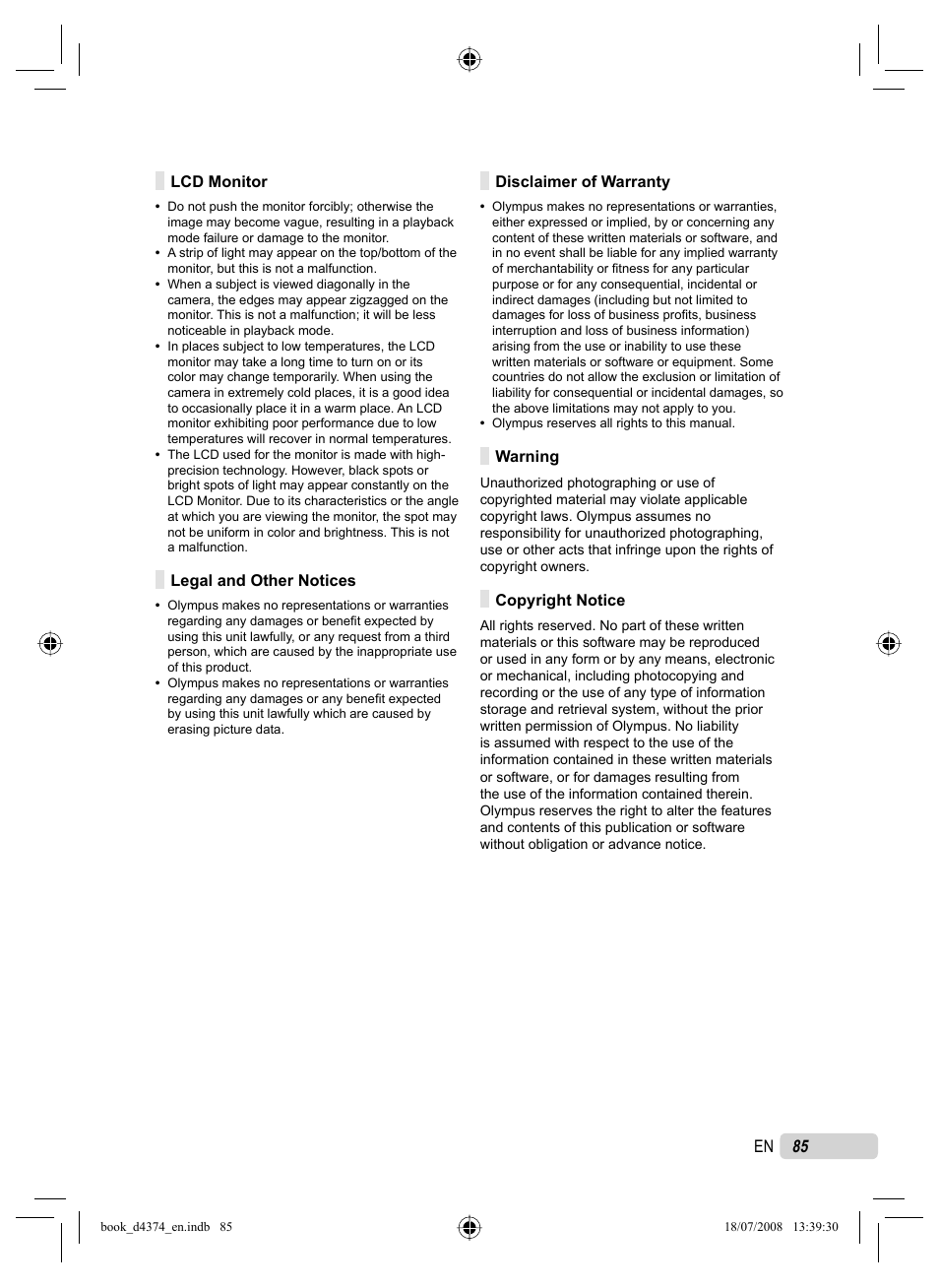 Olympus SP-565 UZ User Manual | Page 85 / 94