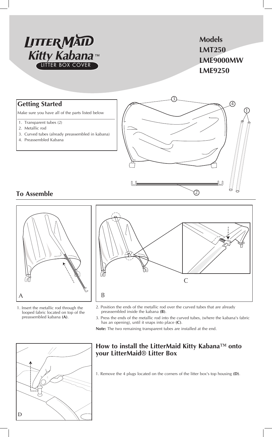 Applica Littermaid Kitty Kabana LMT250 User Manual | 2 pages