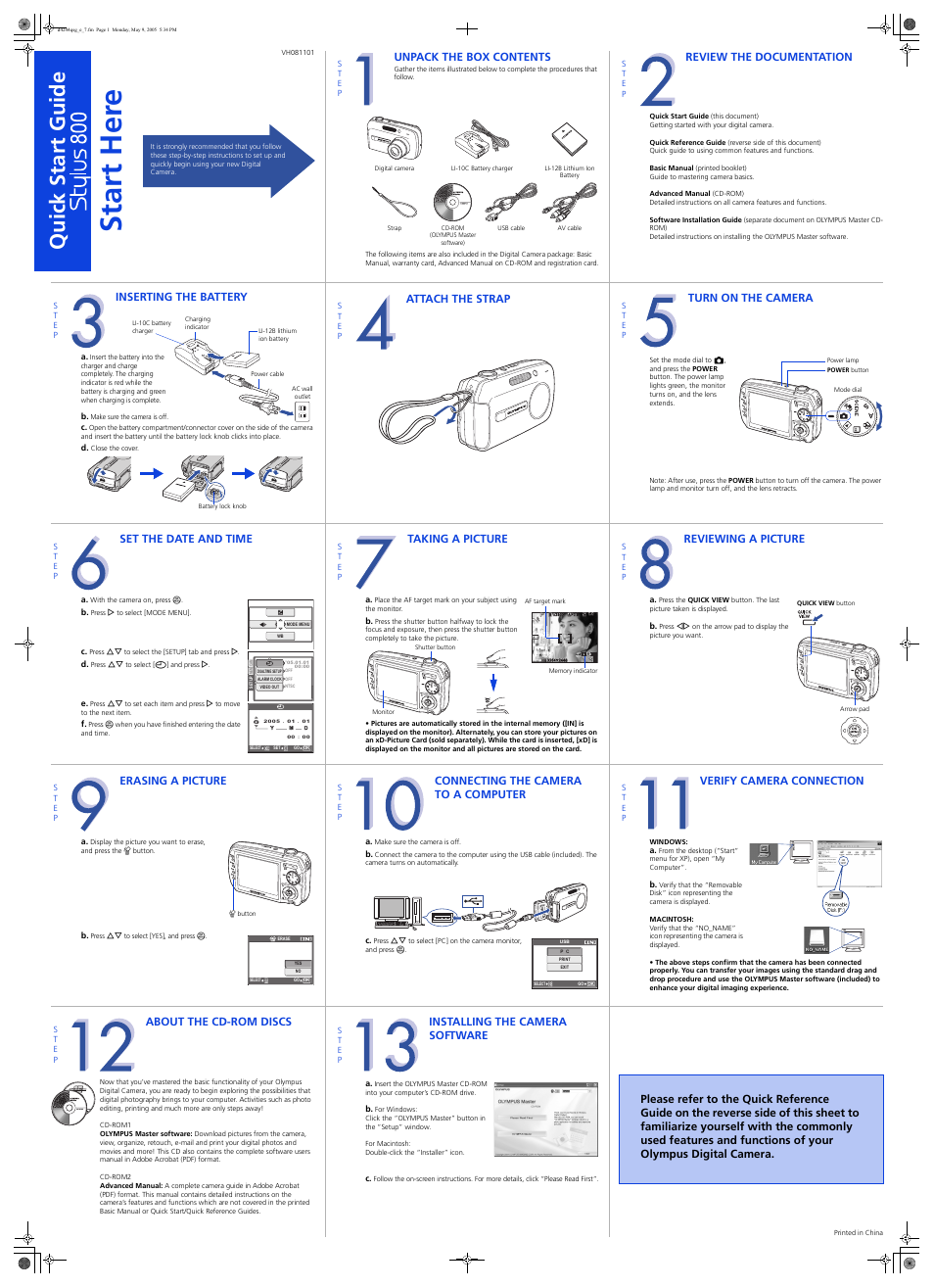 Olympus Stylus 800 Digital User Manual | 2 pages