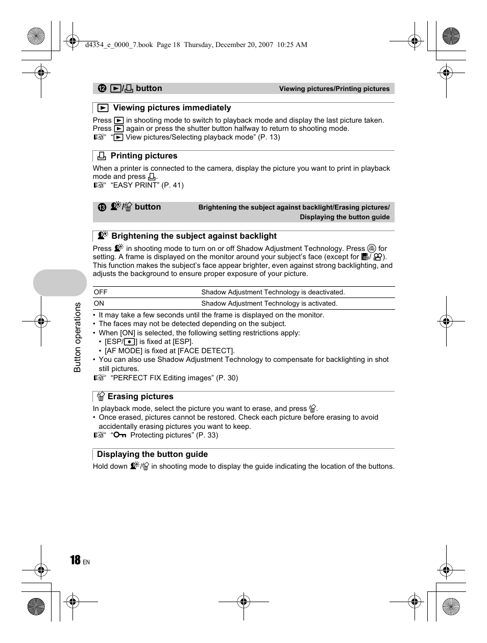 Olympus Stylus 1030 SW User Manual | Page 18 / 84