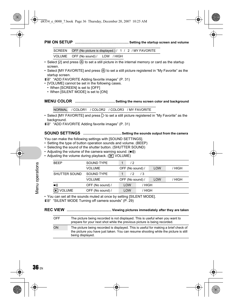 Olympus Stylus 1030 SW User Manual | Page 36 / 84