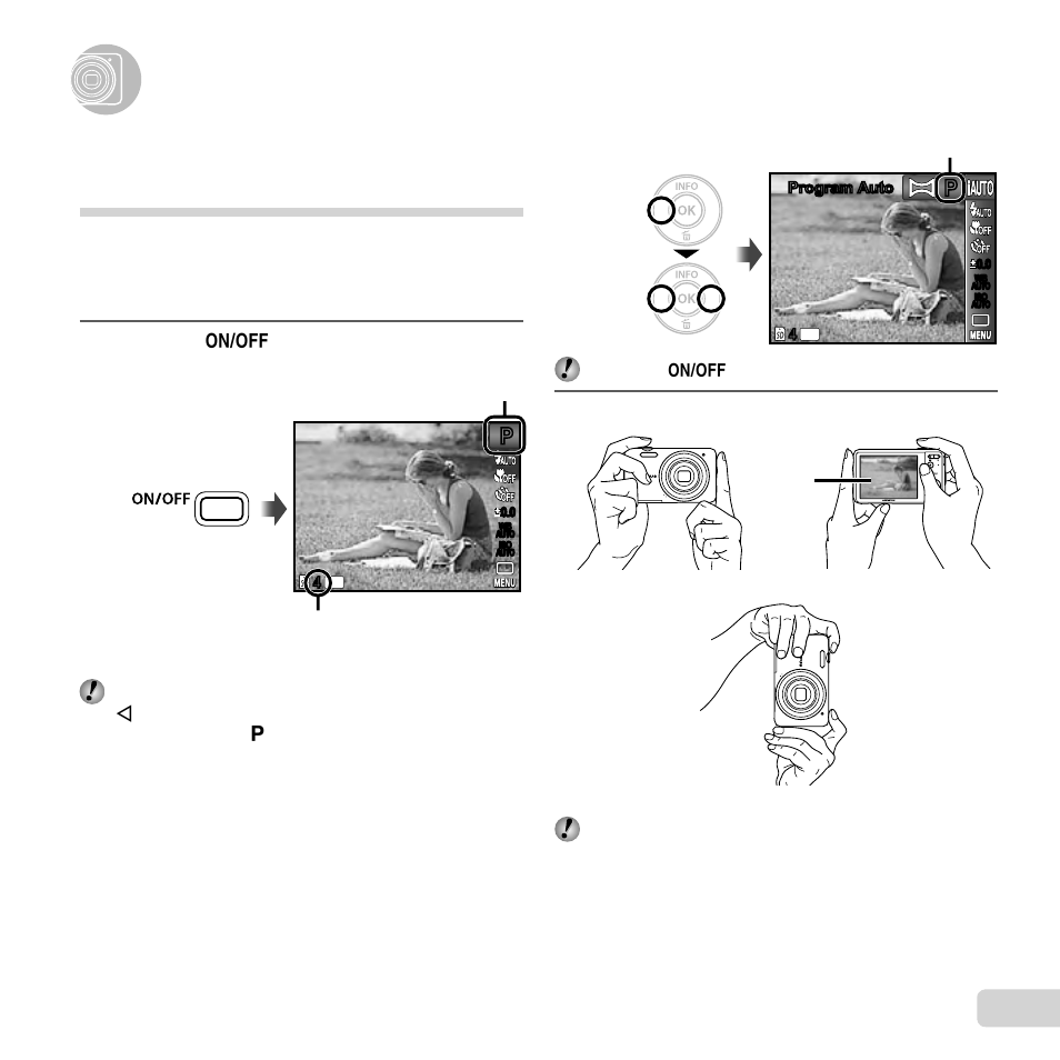 Shooting, viewing, and erasing, 19 en | Olympus VG-130 User Manual | Page 19 / 76