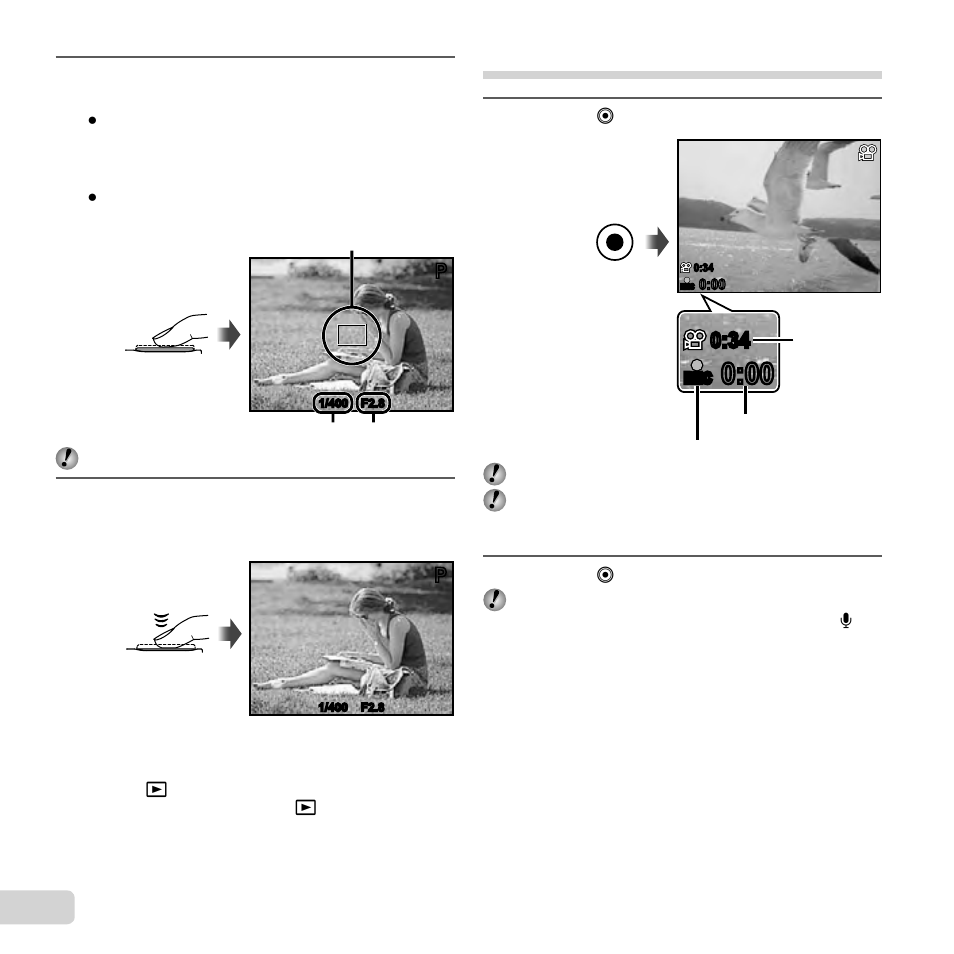 20 en, Shooting movies | Olympus VG-130 User Manual | Page 20 / 76