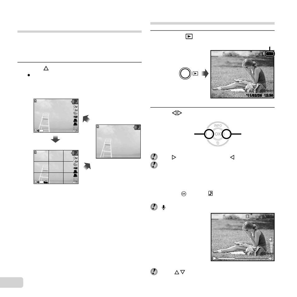 22 en, Changing the shooting information display, Viewing images | Olympus VG-130 User Manual | Page 22 / 76