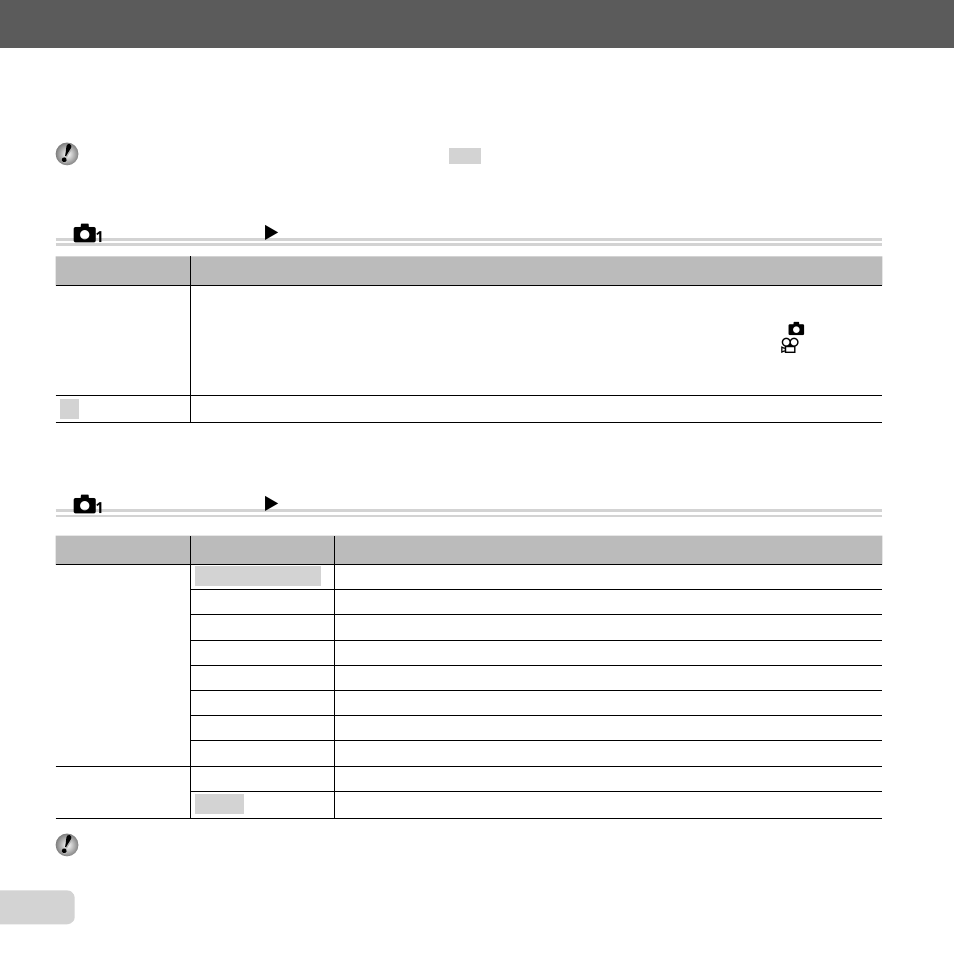 Menus for shooting functions, 34 en | Olympus VG-130 User Manual | Page 34 / 76