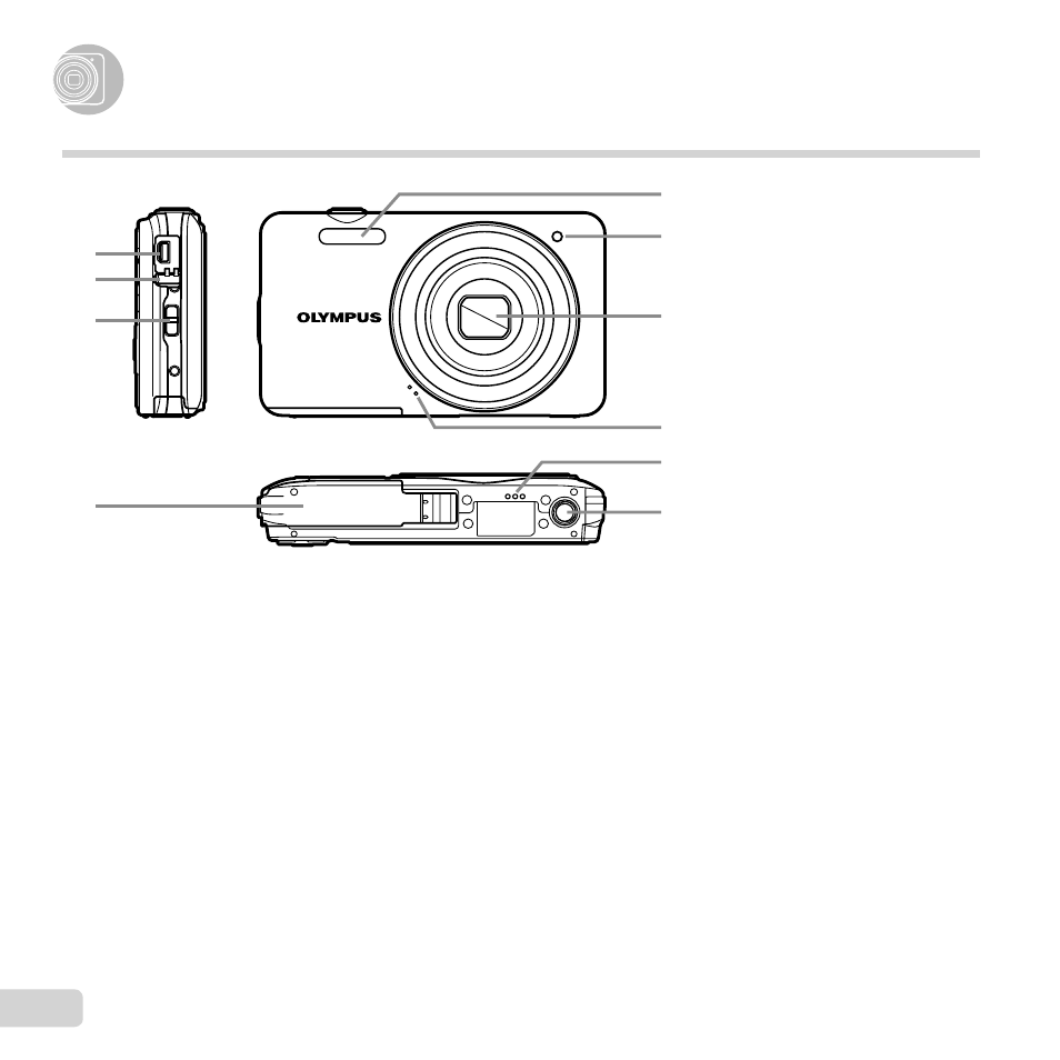 Names of parts, 8 en | Olympus VG-130 User Manual | Page 8 / 76