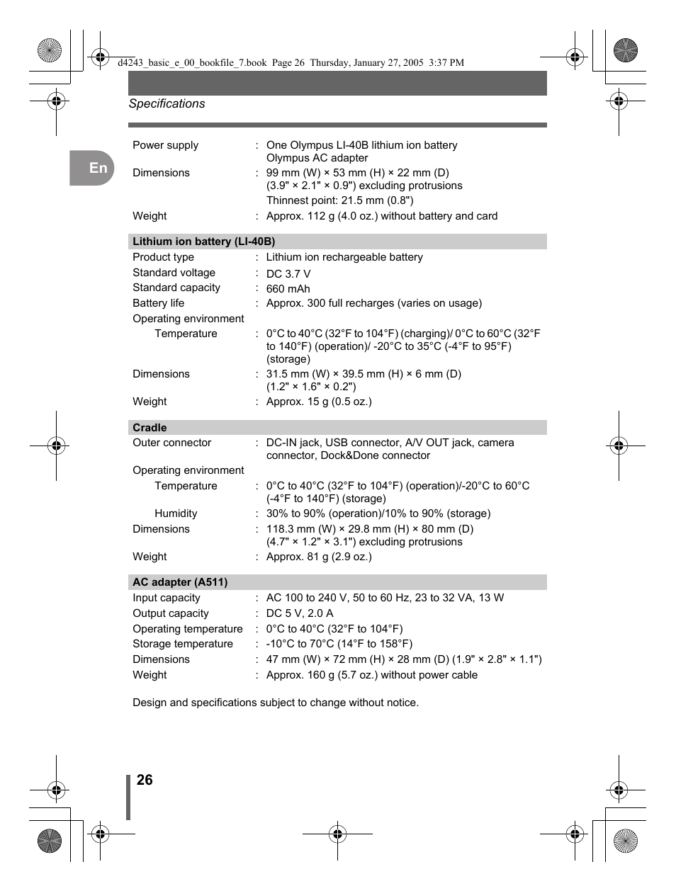 26 en | Olympus IR-300 User Manual | Page 26 / 108