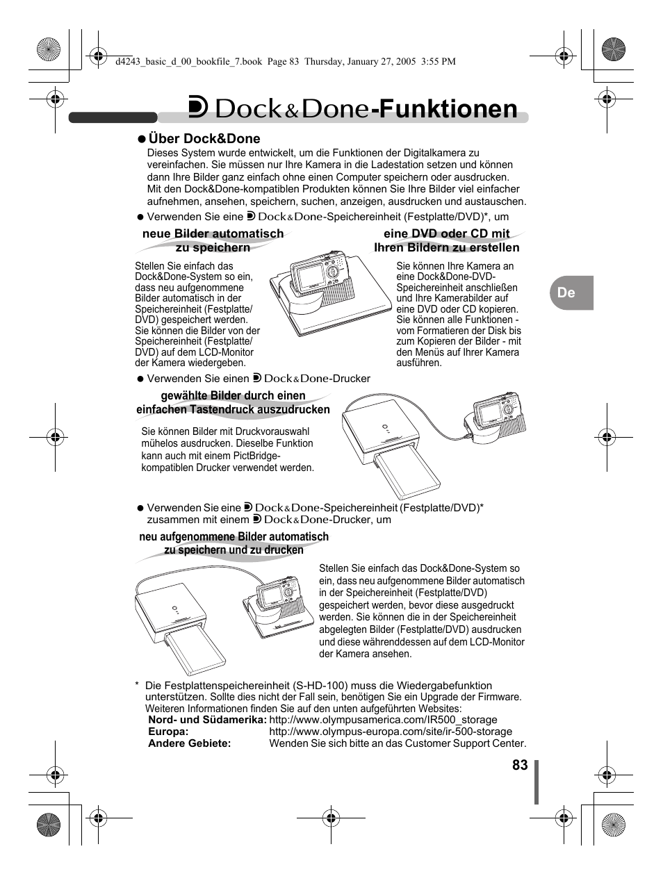 I-funktionen, 83 de | Olympus IR-300 User Manual | Page 83 / 108