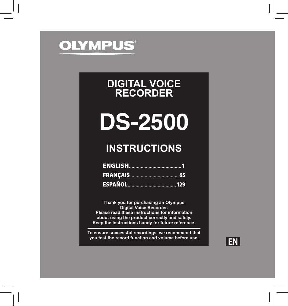 Olympus DS-2500 User Manual | 196 pages