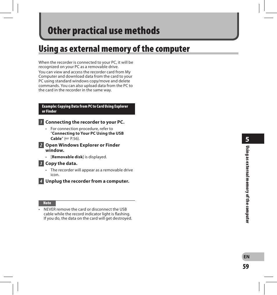 Other practical use methods | Olympus DS-2500 User Manual | Page 59 / 196