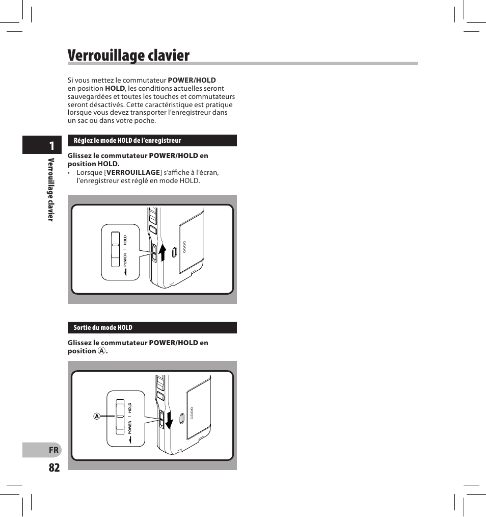 Verrouillage clavier | Olympus DS-2500 User Manual | Page 82 / 196