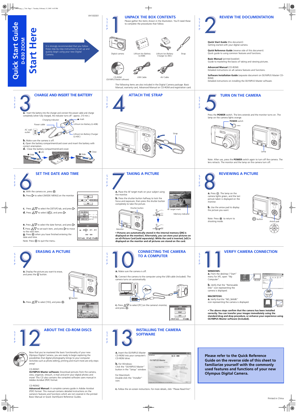 Olympus D-630 Zoom User Manual | 2 pages