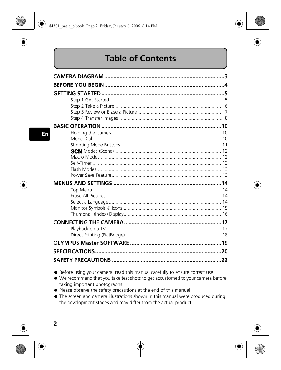 Olympus Stylus 810 User Manual | Page 2 / 84