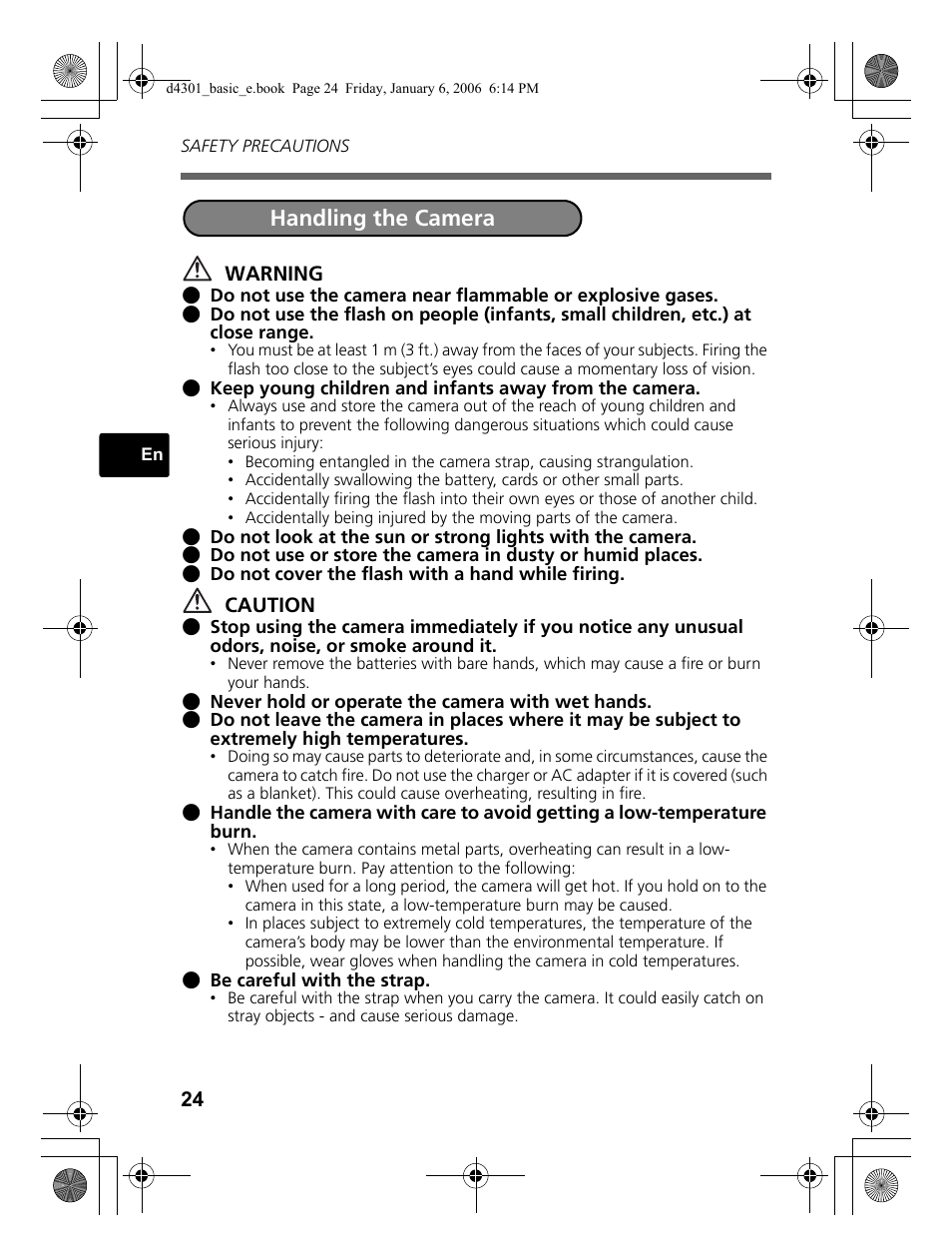 Handling the camera | Olympus Stylus 810 User Manual | Page 24 / 84