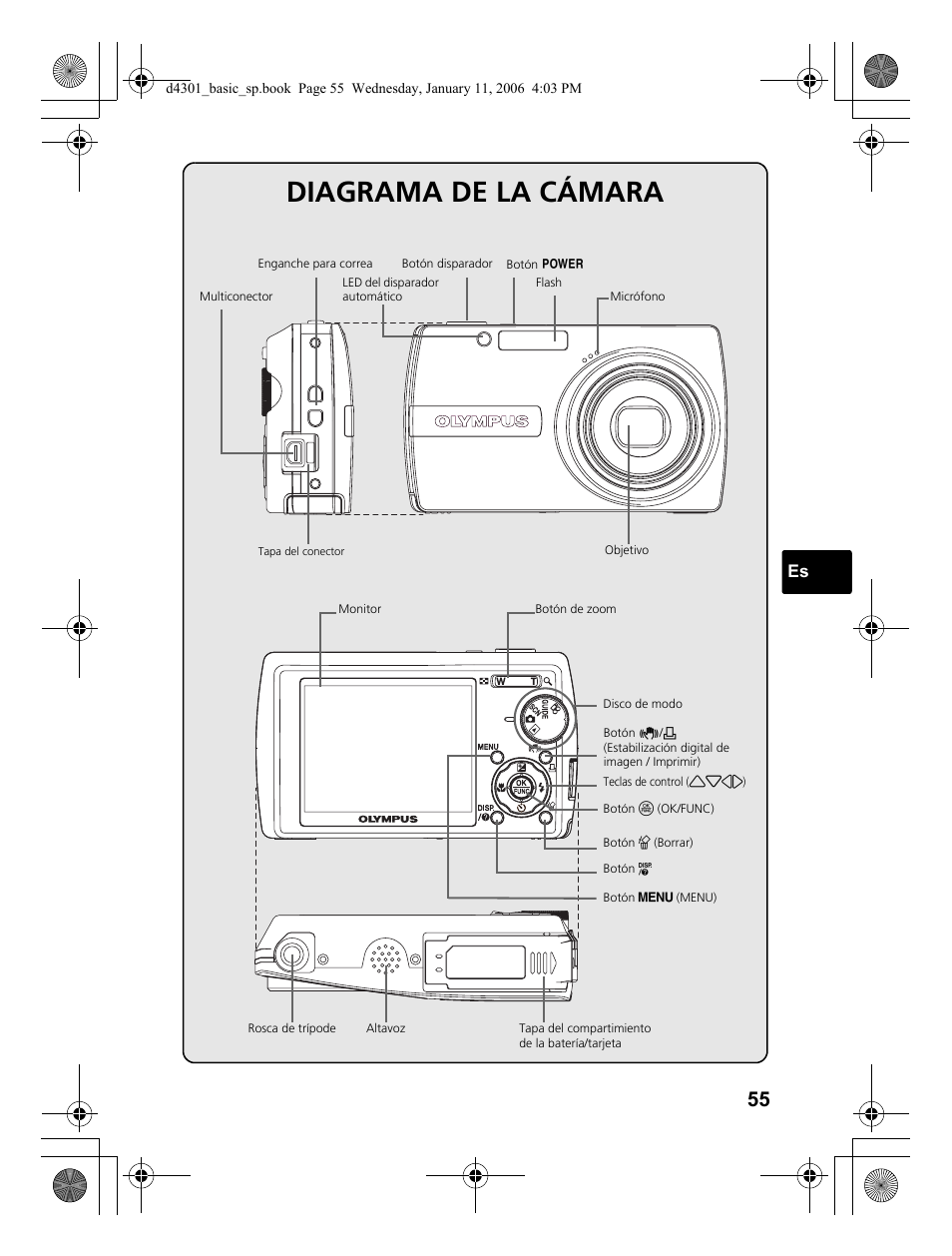 Diagrama de la cámara | Olympus Stylus 810 User Manual | Page 55 / 84