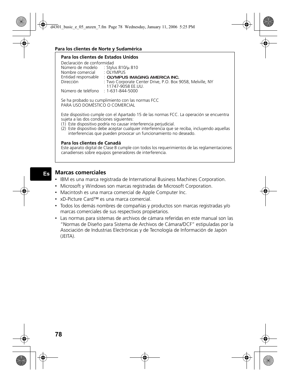 Olympus Stylus 810 User Manual | Page 78 / 84