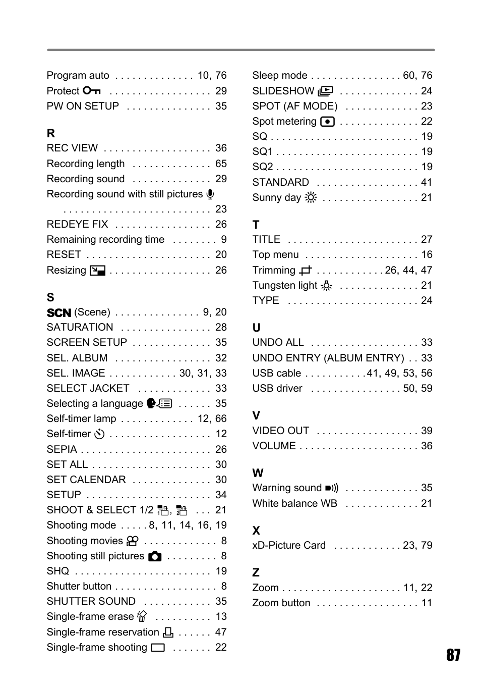 Olympus Stylus 810 User Manual | Page 87 / 88
