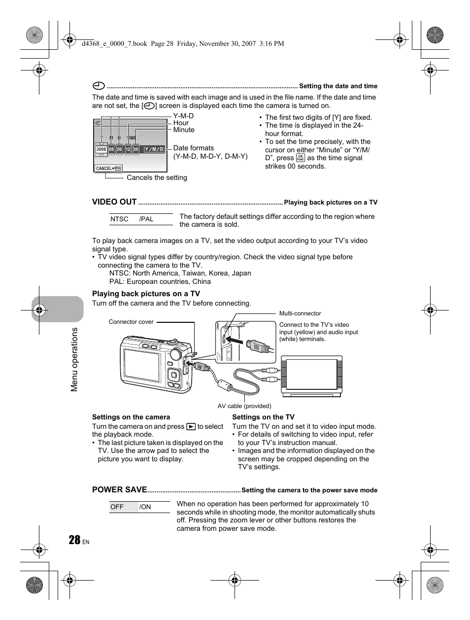 Menu operations | Olympus FE-310 User Manual | Page 28 / 68