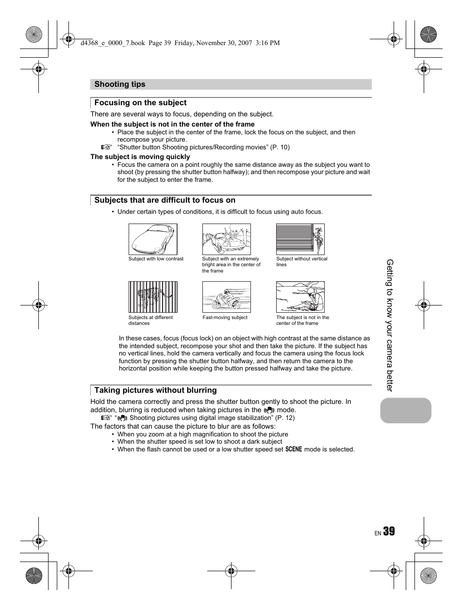 Getting to know your camera better | Olympus FE-310 User Manual | Page 39 / 68