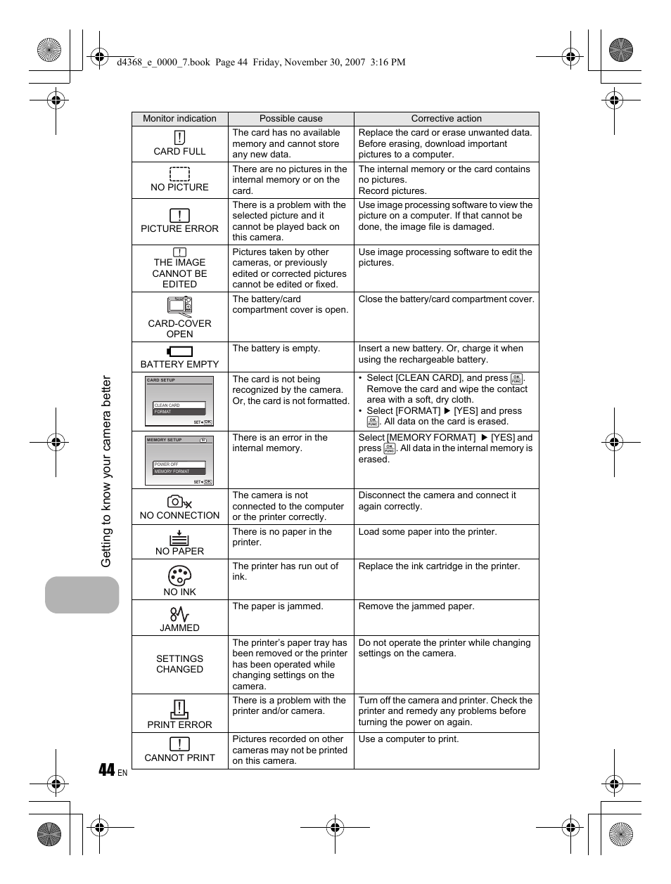 Getting to know your camera better | Olympus FE-310 User Manual | Page 44 / 68