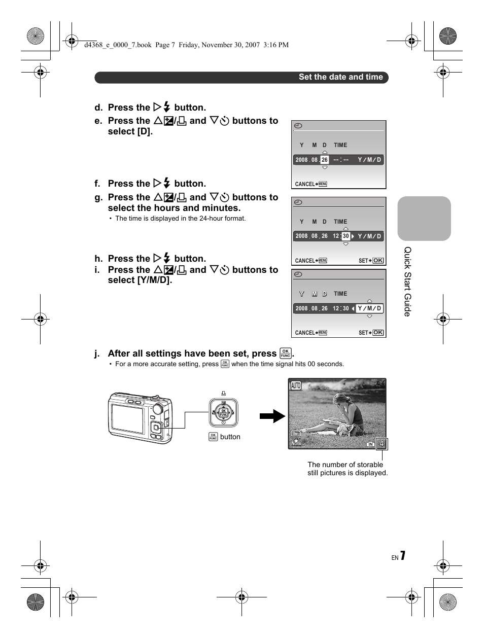 Quick start guide | Olympus FE-310 User Manual | Page 7 / 68