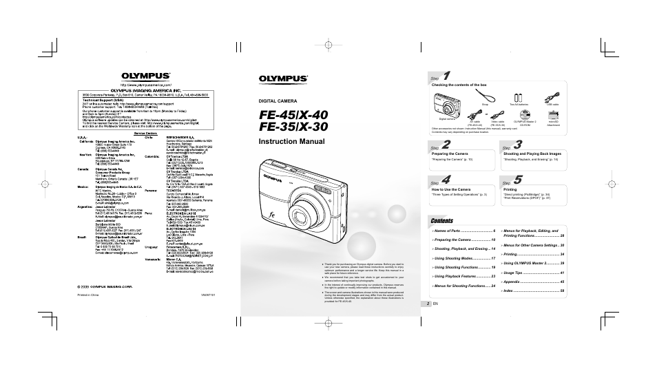 Olympus FE-45 User Manual | Page 62 / 62