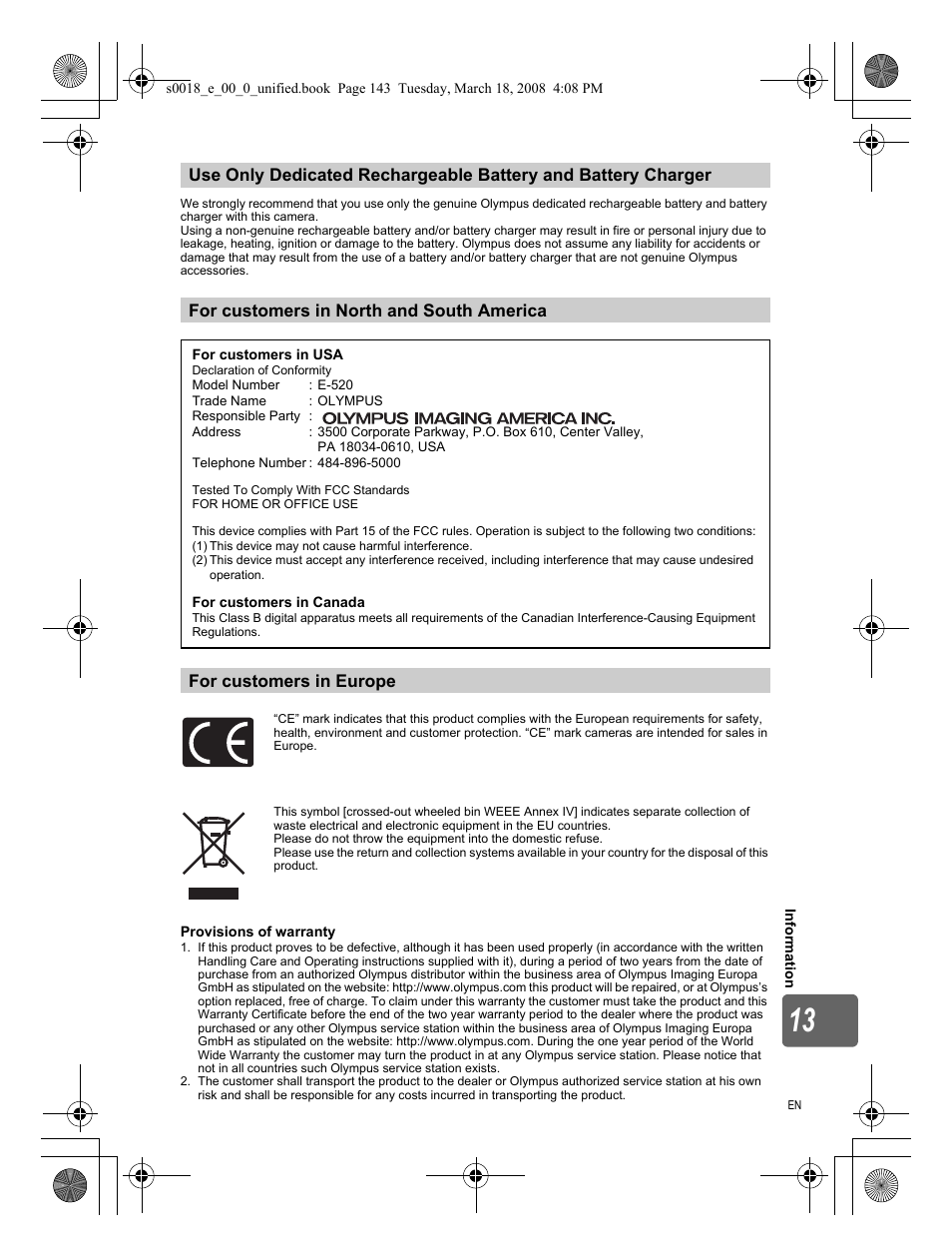 Olympus E-520 User Manual | Page 143 / 148