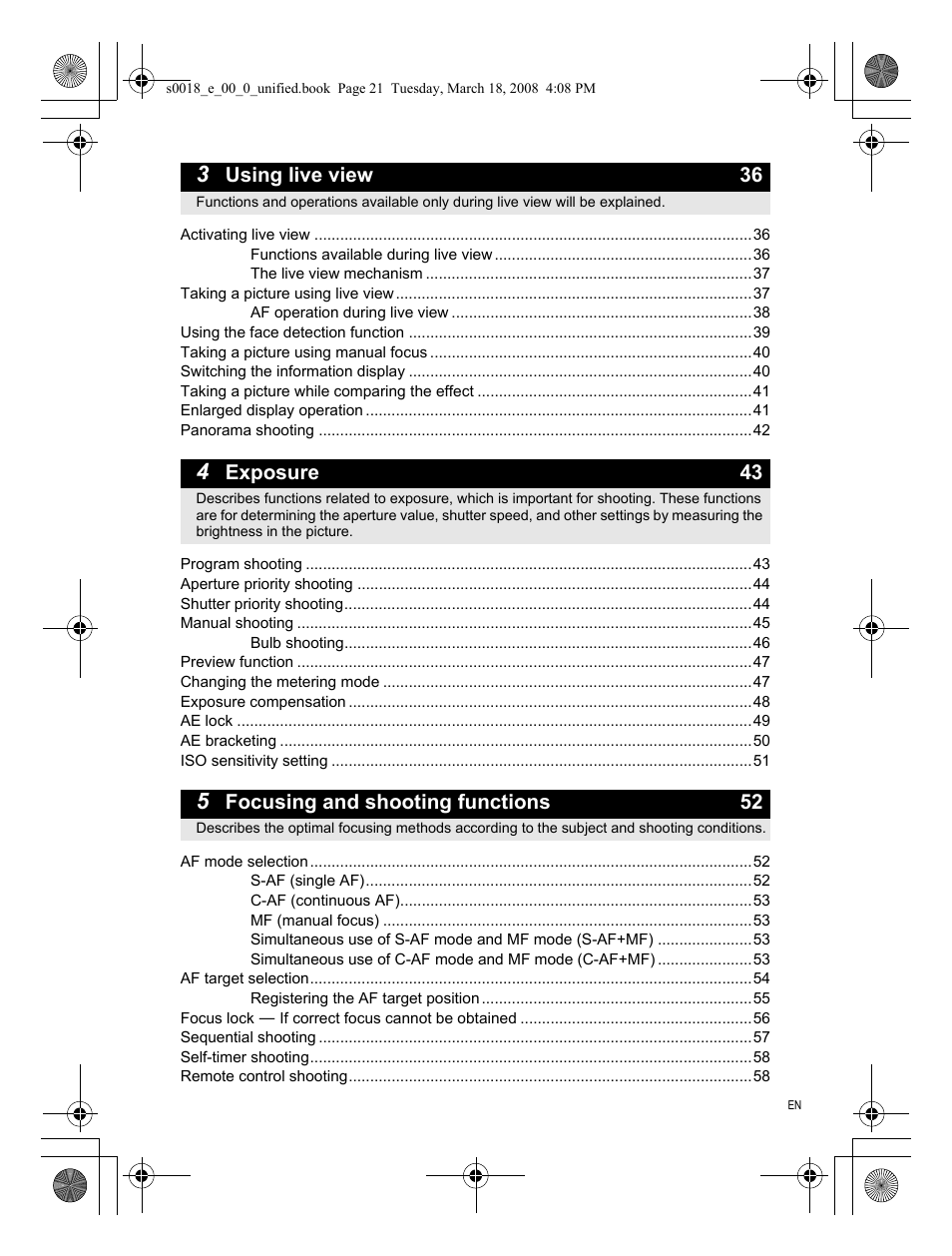 Olympus E-520 User Manual | Page 21 / 148