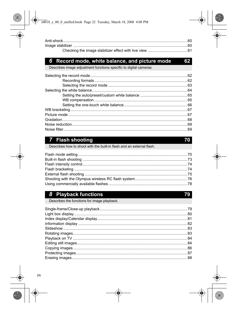 Olympus E-520 User Manual | Page 22 / 148