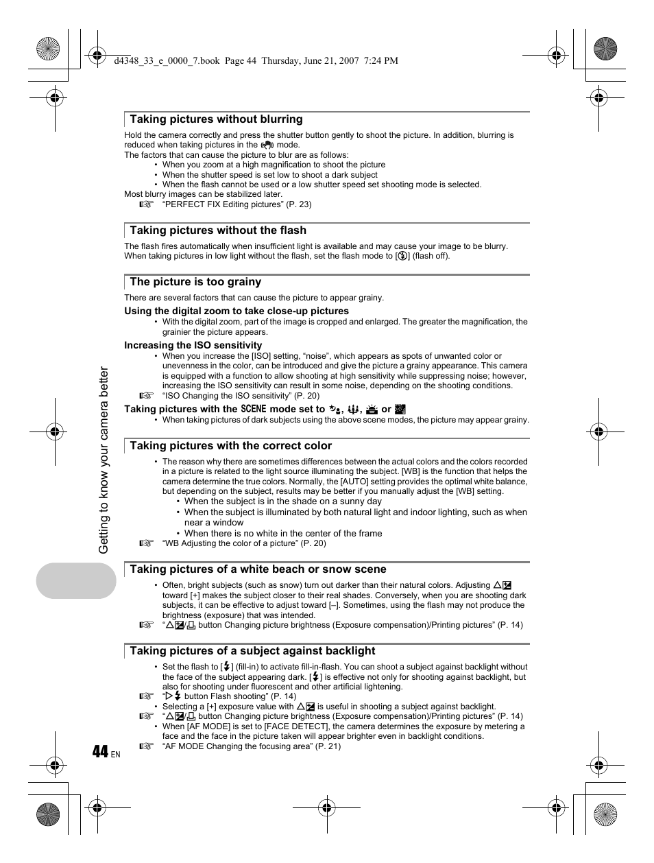 Getting to know your camera better | Olympus FE-280 User Manual | Page 44 / 68