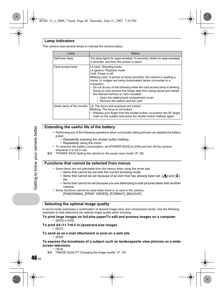 Getting to know your camera better | Olympus FE-280 User Manual | Page 46 / 68