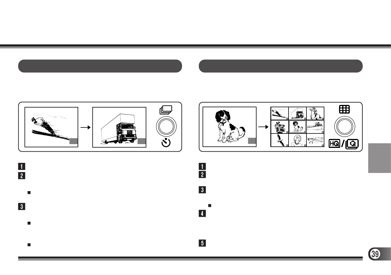 Slide-show mode multi-display mode, You can run through all the pictures automatically, Nine frames are shown on the lcd monitor | Olympus D-300 User Manual | Page 39 / 56