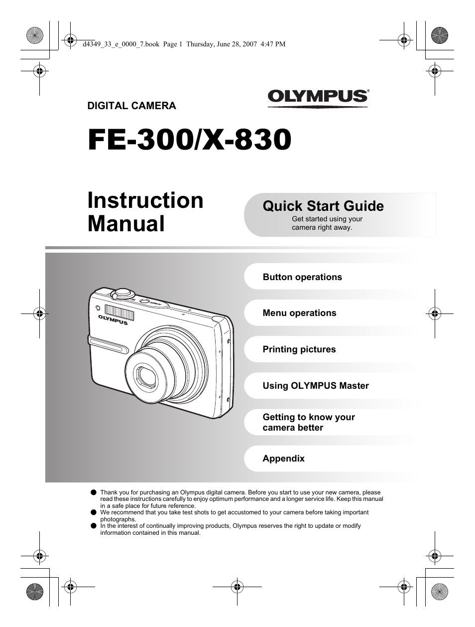 Olympus FE-300 User Manual | 68 pages