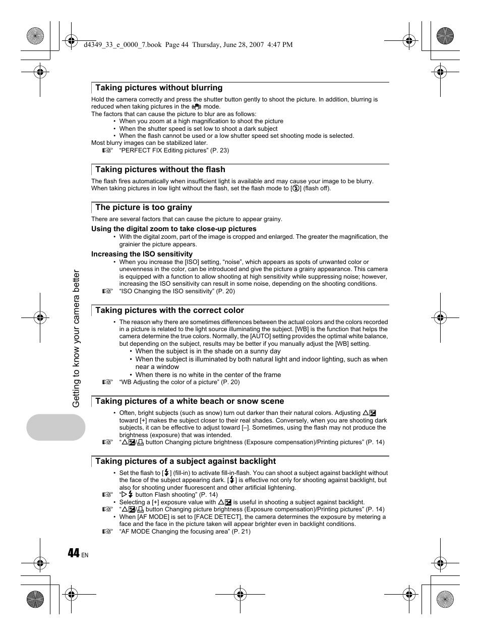 Getting to know your camera better | Olympus FE-300 User Manual | Page 44 / 68