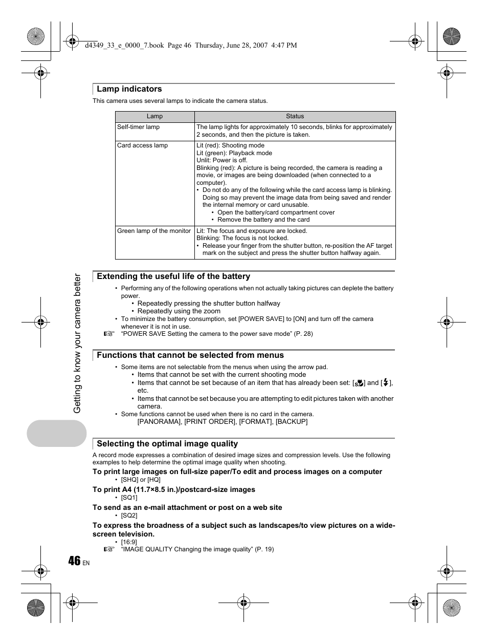 Getting to know your camera better | Olympus FE-300 User Manual | Page 46 / 68