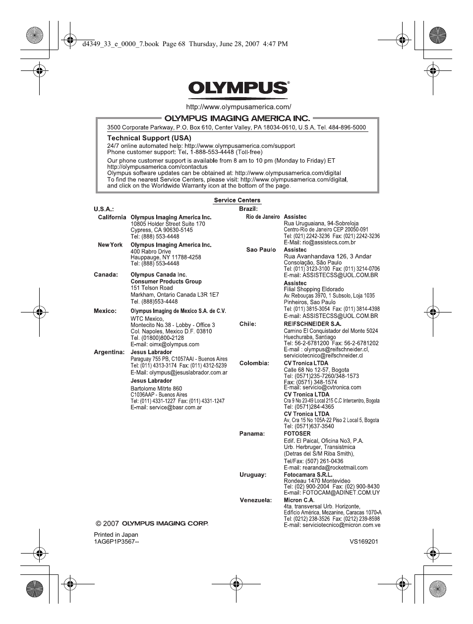 Olympus FE-300 User Manual | Page 68 / 68