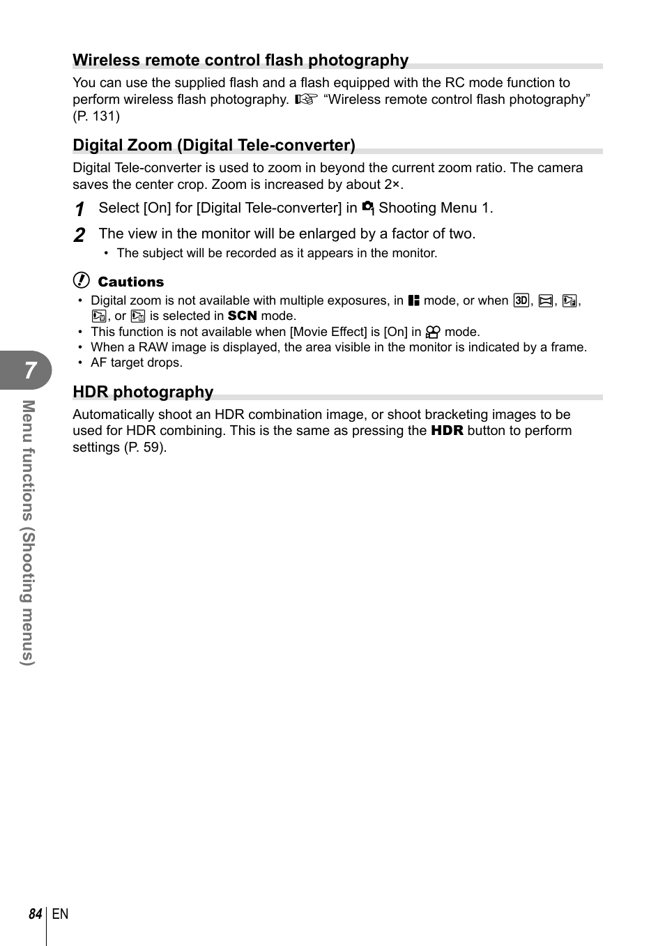 Olympus E-M1 User Manual | Page 84 / 165