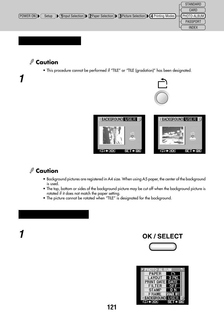 Caution | Olympus P-440 Photo Printer User Manual | Page 121 / 156