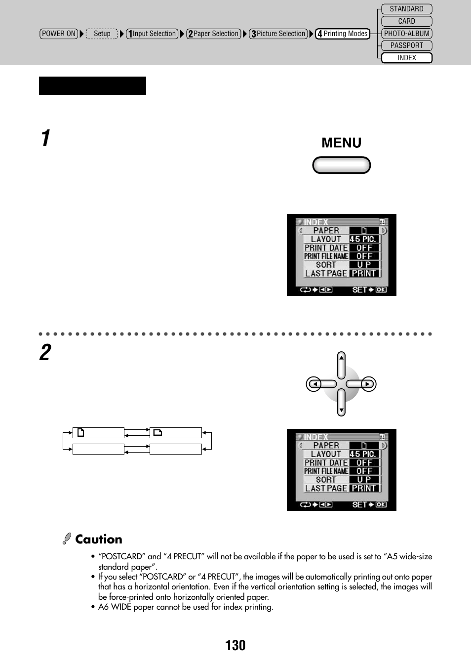 Caution | Olympus P-440 Photo Printer User Manual | Page 130 / 156