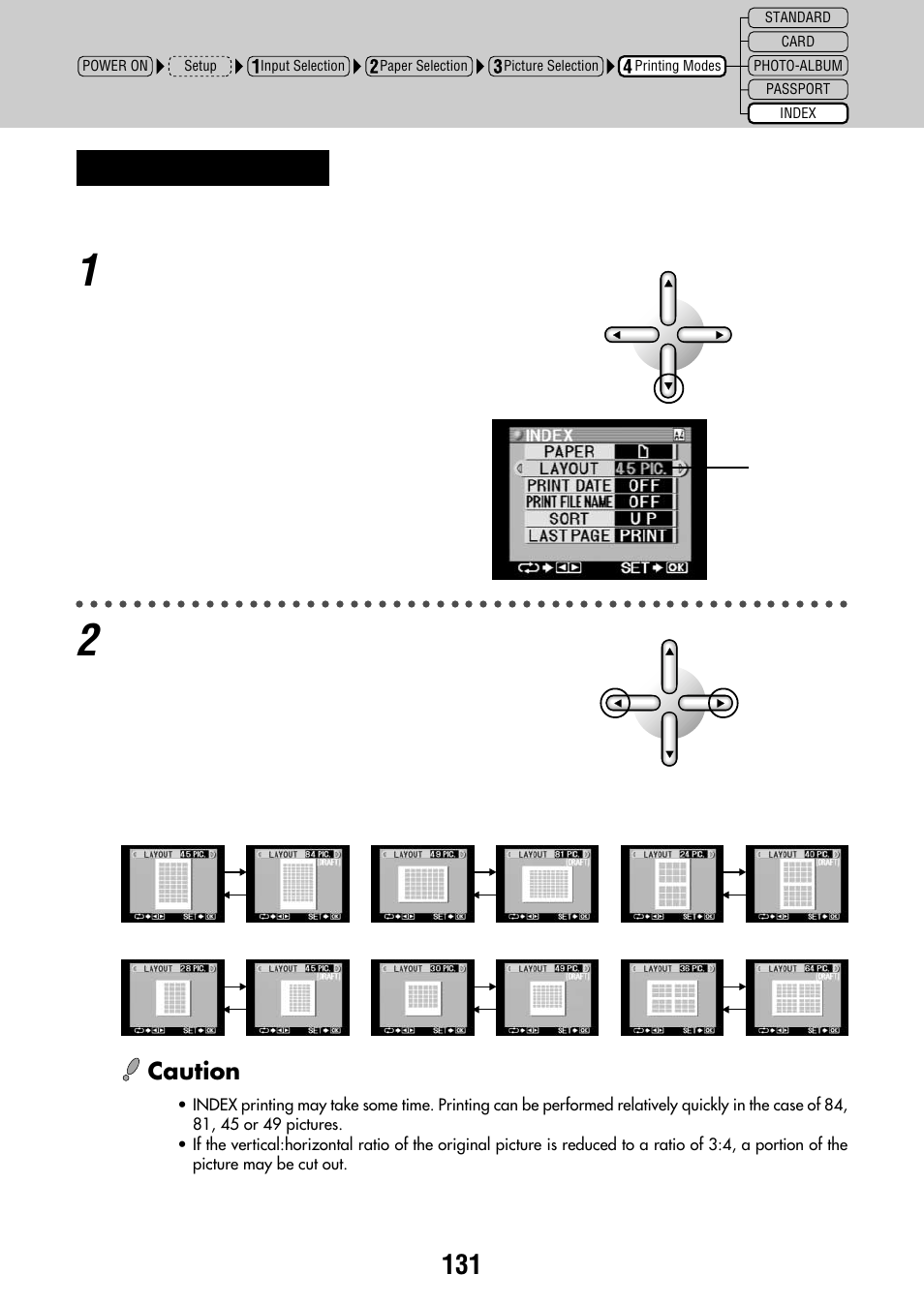 Caution | Olympus P-440 Photo Printer User Manual | Page 131 / 156