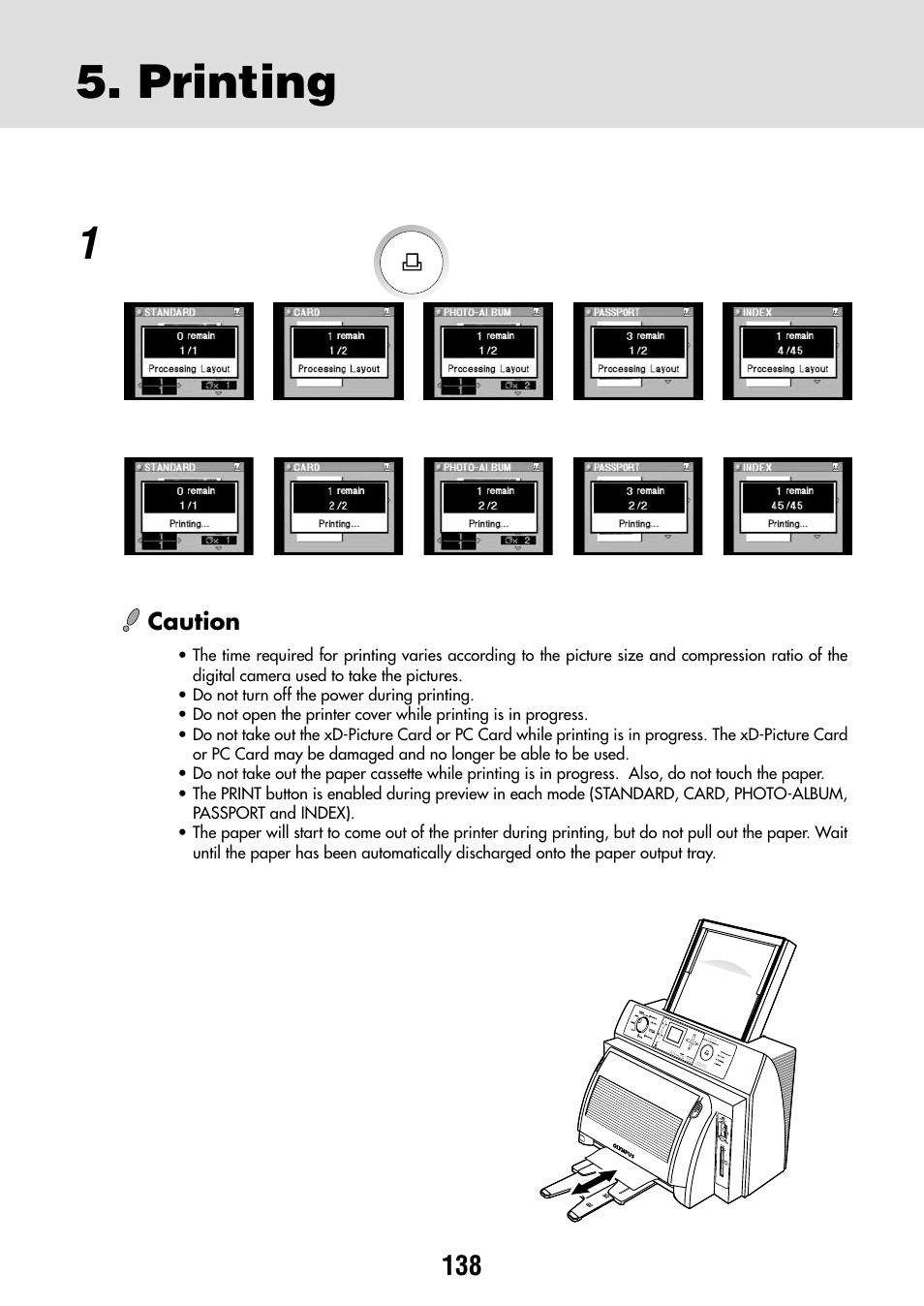 Printing | Olympus P-440 Photo Printer User Manual | Page 138 / 156