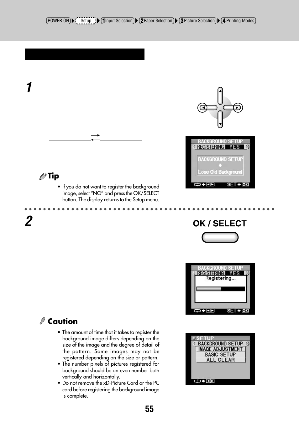 Caution | Olympus P-440 Photo Printer User Manual | Page 55 / 156