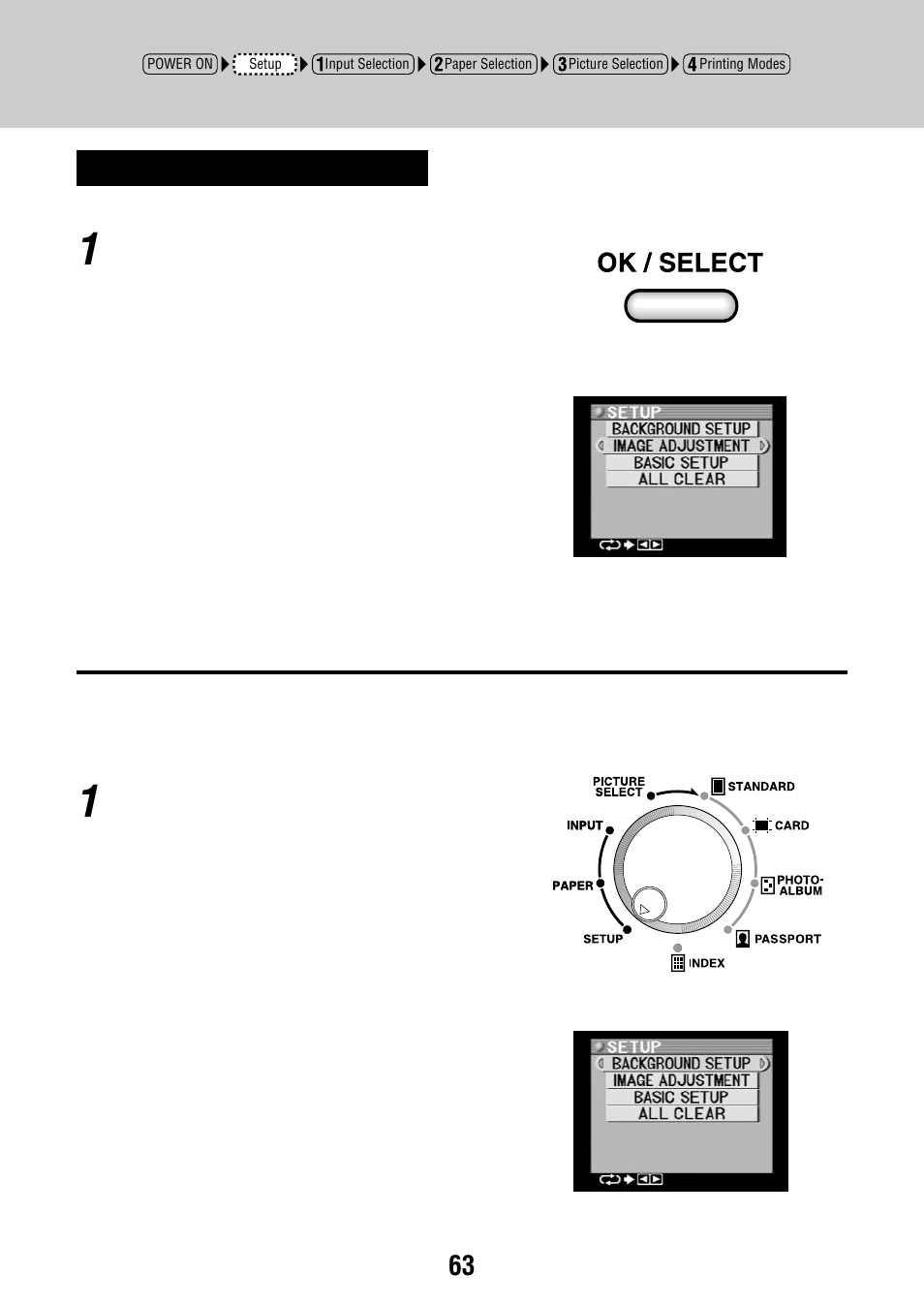 Basic setup | Olympus P-440 Photo Printer User Manual | Page 63 / 156