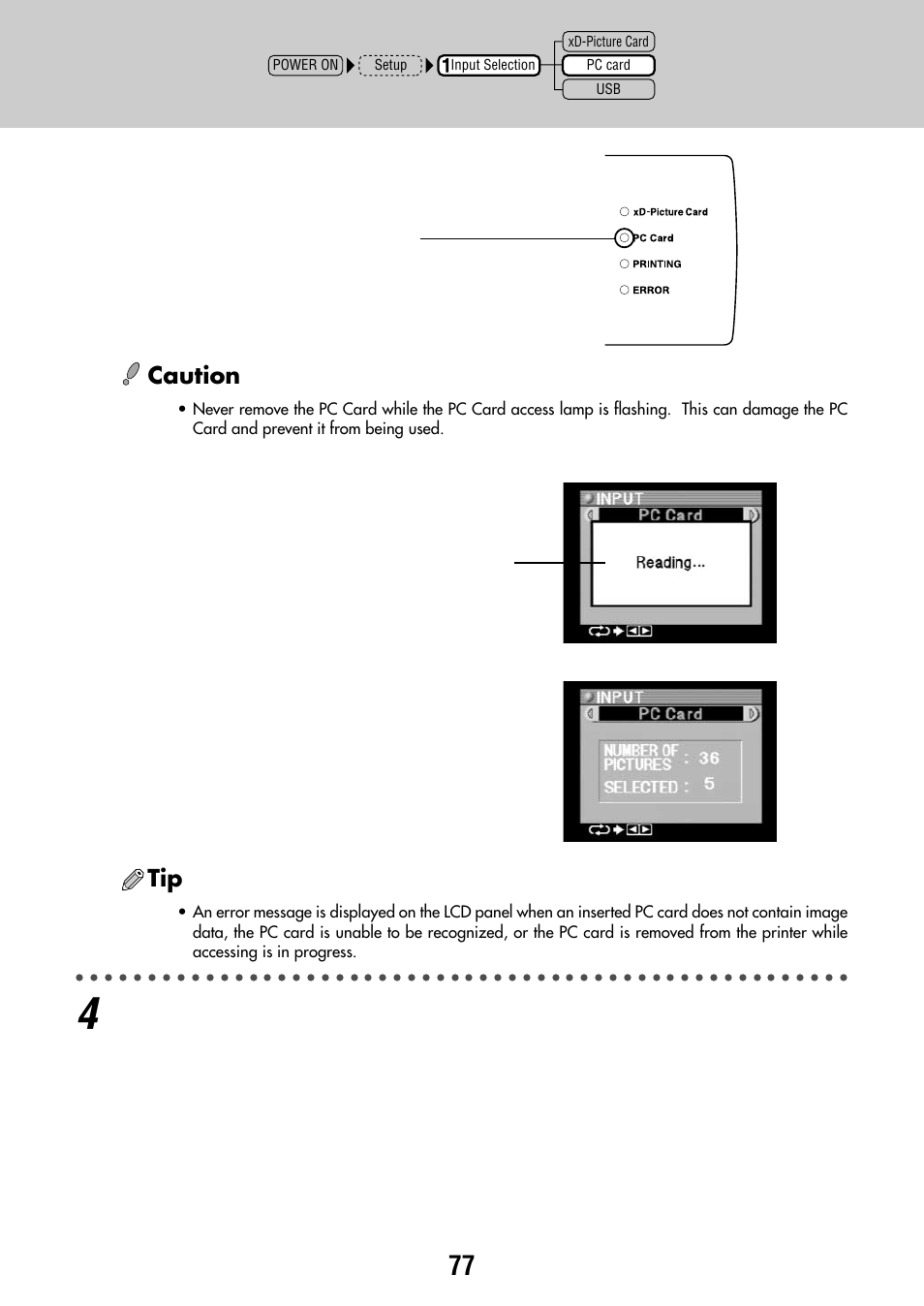 Caution | Olympus P-440 Photo Printer User Manual | Page 77 / 156