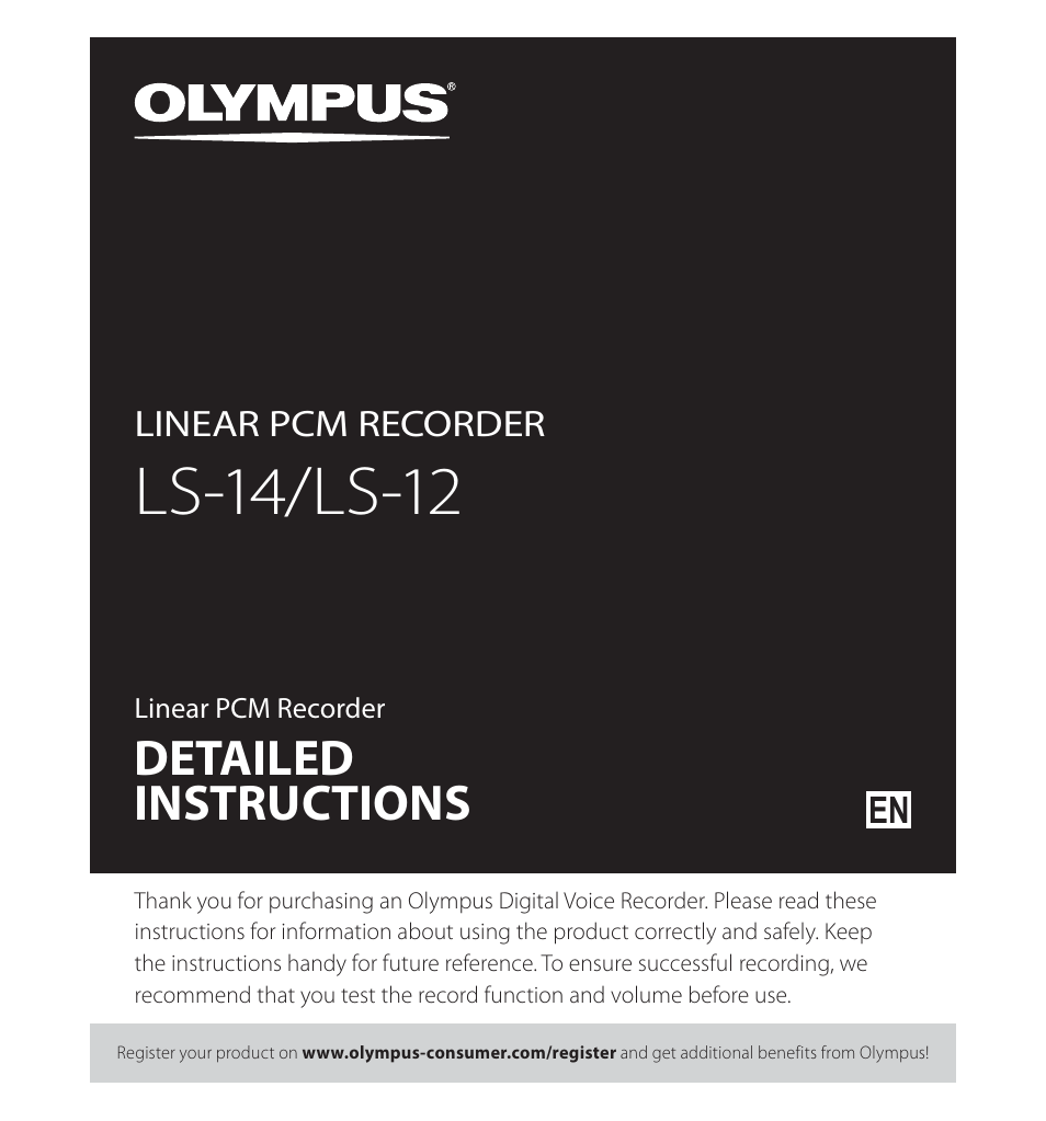 Olympus LS-12 User Manual | 100 pages